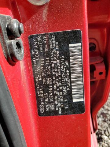 KMHCT4AE0HU250716 - 2017 HYUNDAI ACCENT SE RED photo 12