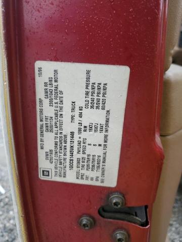 1GCCS1445VK131446 - 1997 CHEVROLET S TRUCK S10 RED photo 12