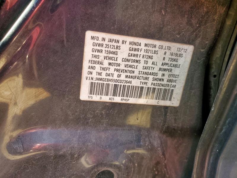 JHMGE8H55DC023646 - 2013 HONDA FIT SPORT PURPLE photo 12