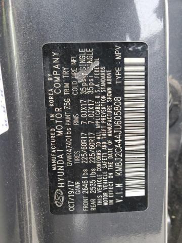 KM8J2CA44JU605808 - 2018 HYUNDAI TUCSON SE رمادي صورة 13