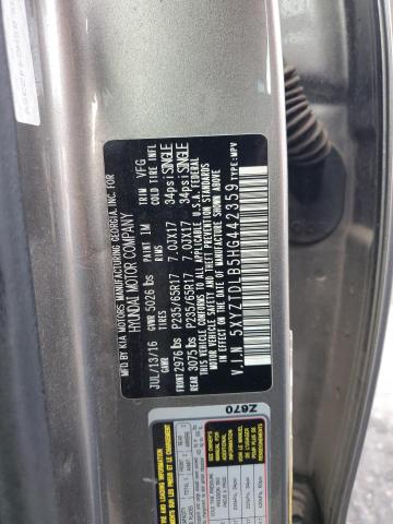 5XYZTDLB5HG442359 - 2017 HYUNDAI SANTA FE S GRAY photo 13