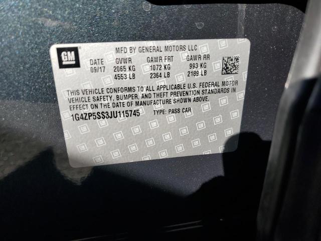 1G4ZP5SS3JU115745 - 2018 BUICK LACROSSE ESSENCE Серый фото 12