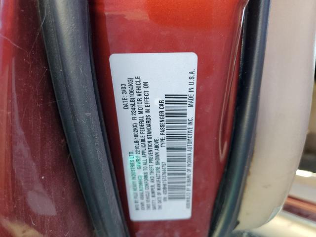 4S3BH675737644757 - 2003 SUBARU LEGACY OUTBACK AWP 勃艮第红 照片 12