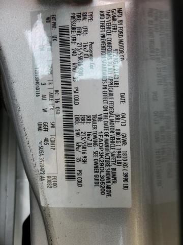 1FADP3K29DL305200 - 2013 FORD FOCUS SE SILVER photo 12