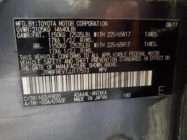 JTMBFREV7JJ177513 - 2018 TOYOTA RAV4 LE Grau Foto 13