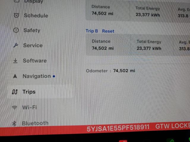 5YJSA1E55PF518911 - 2023 TESLA MODEL S Mavi fotoğraf 9