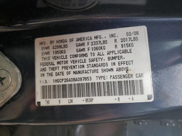 1HGCP26408A097853 - 2008 HONDA ACCORD LXP ლურჯი ფოტო 13