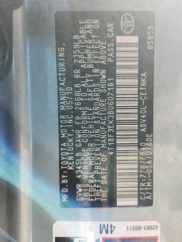 4T1BF3EK3BU607181 - 2011 TOYOTA CAMRY BASE GREEN photo 12