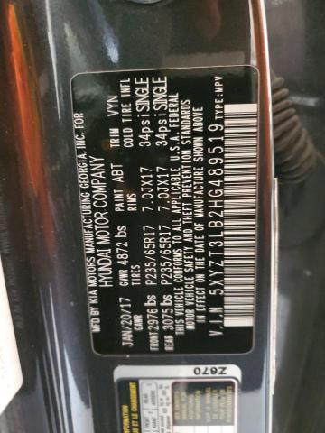 5XYZT3LB2HG489519 - 2017 HYUNDAI SANTA FE S GRAY photo 13