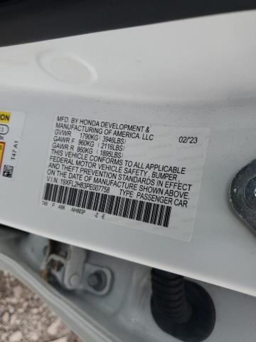 19XFL2H83PE007758 - 2023 HONDA CIVIC SPORT თეთრი ფოტო 12