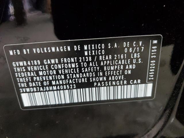 3VWDB7AJ8HM408523 - 2017 VOLKSWAGEN JETTA SE BLACK photo 13