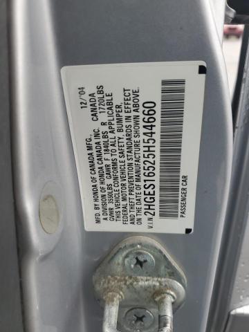 2HGES16525H544660 - 2005 HONDA CIVIC LX Gümüş foto 12