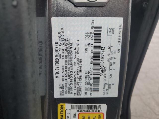 3FA6P0HD4JR252421 - 2018 FORD FUSION SE Grau Foto 12