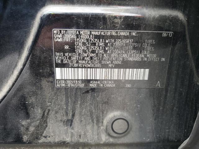 2T3BFREV4DW083885 - 2013 TOYOTA RAV4 LE Noir photo 13