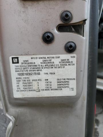 1GCEC19Z35Z175155 - 2005 CHEVROLET SILVERADO C1500 SILVER photo 12