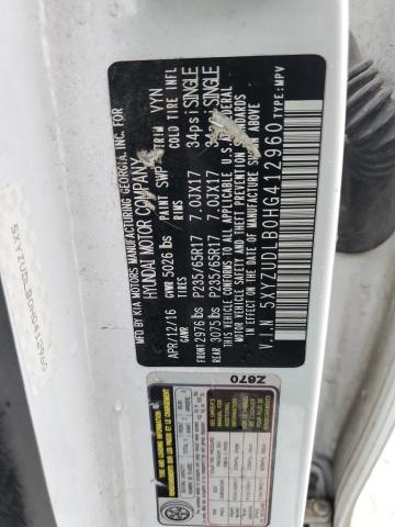 5XYZUDLB0HG412960 - 2017 HYUNDAI SANTA FE S WHITE photo 13