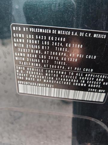 3VV2B7AX5JM057821 - 2018 VOLKSWAGEN TIGUAN SE Կանաչ լուսանկար 12