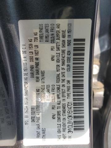 3MYDLBYV3KY514701 - 2019 TOYOTA YARIS L Boz foto 12