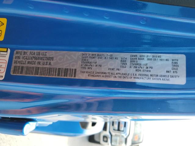 1C4JJXP66NW275039 - 2022 JEEP WRANGLER U SAHARA 4XE BLUE photo 13