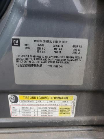 1G1ZG57N88F167483 - 2008 CHEVROLET MALIBU LS ნაცრისფერი ფოტო 13