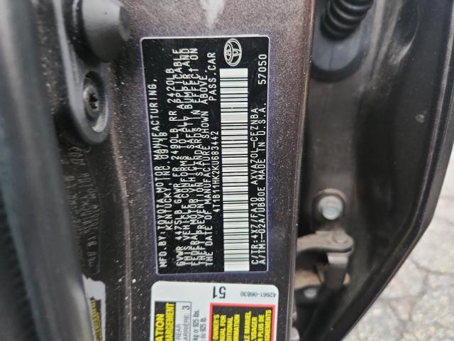 4T1B11HK2KU683442 - 2019 TOYOTA CAMRY L BROWN photo 12