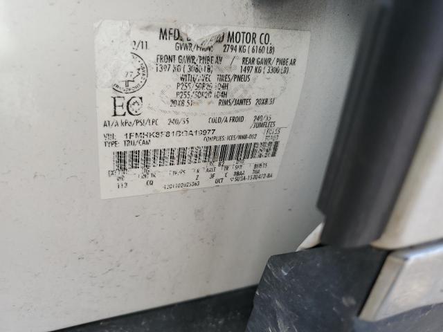 1FMHK8F81BGA19977 - 2011 FORD EXPLORER LIMITED 白色 照片 13