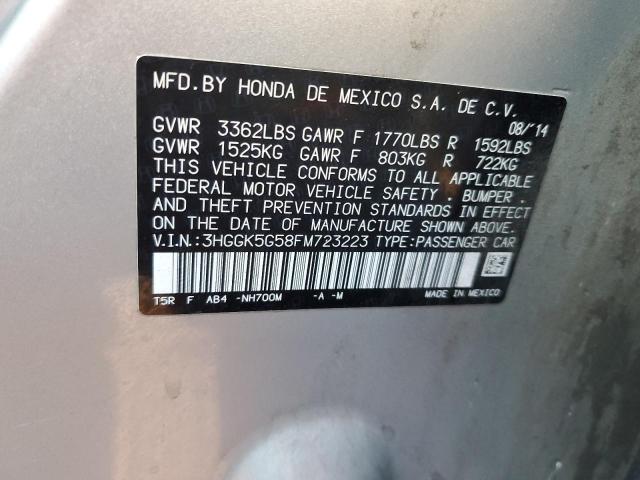 3HGGK5G58FM723223 - 2015 HONDA FIT LX SILVER photo 13