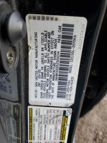 1NXBR32E85Z500234 - 2005 TOYOTA COROLLA CE BLACK photo 12