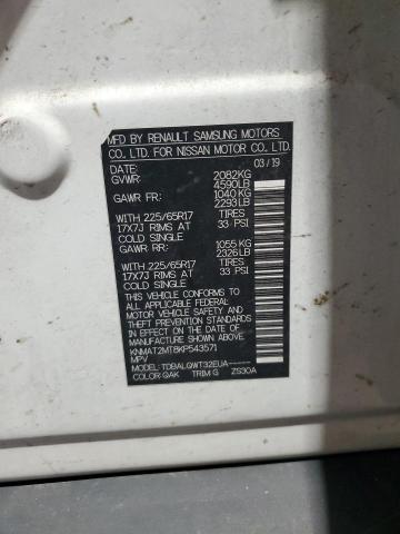 KNMAT2MT8KP543571 - 2019 NISSAN ROGUE S თეთრი ფოტო 13