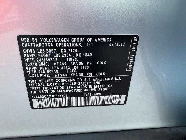 1V2LR2CAXJC527805 - 2018 VOLKSWAGEN ATLAS SE Сріблястий фото 14