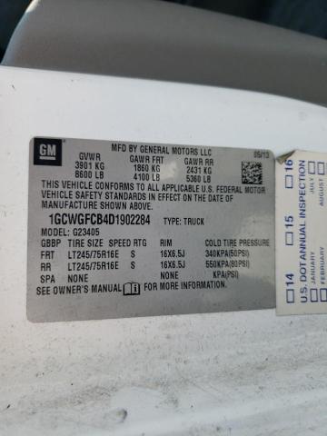 1GCWGFCB4D1902284 - 2013 CHEVROLET EXPRESS G2 თეთრი ფოტო 14