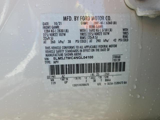 5LM5J7WC4NGL04100 - 2022 LINCOLN AVIATOR RESERVE WHITE photo 14