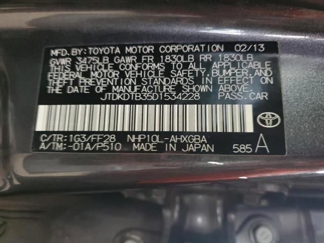 JTDKDTB35D1534228 - 2013 TOYOTA PRIUS C Boz foto 12