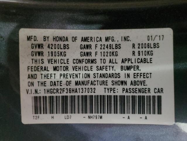 1HGCR2F36HA137032 - 2017 HONDA ACCORD LX 灰色 照片 13