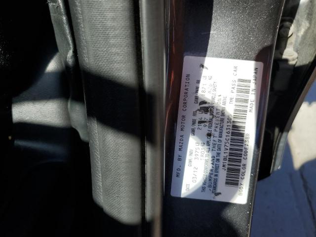 JM1BL1V75C1631305 - 2012 MAZDA 3 I GRAY photo 12