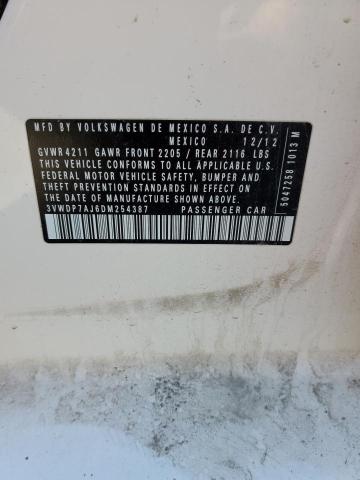 3VWDP7AJ6DM254387 - 2013 VOLKSWAGEN JETTA SE WHITE photo 12