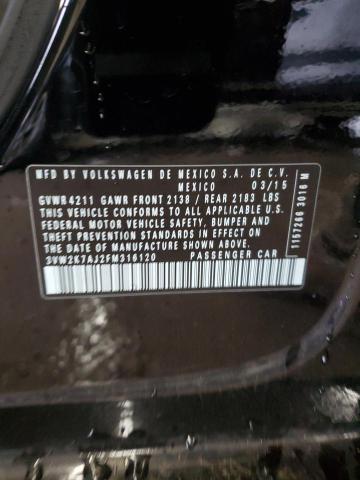 3VW2K7AJ2FM316120 - 2015 VOLKSWAGEN JETTA BASE Qara foto 13