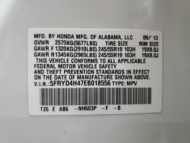 5FRYD4H47EB018556 - 2014 ACURA MDX TECHNOLOGY Weiß Foto 13
