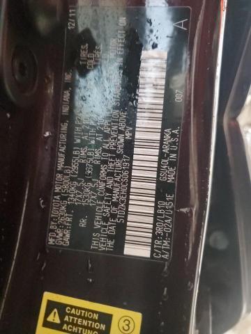 5TDZK3EH0CS061917 - 2012 TOYOTA HIGHLANDER BASE იასამნისფერი ფოტო 13