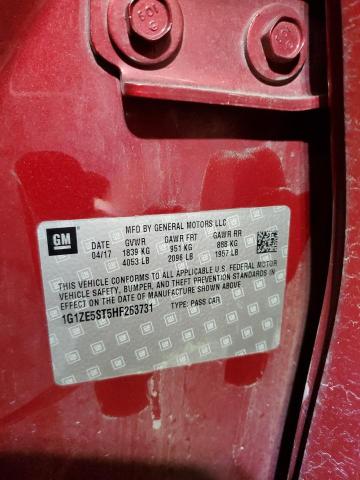 1G1ZE5ST5HF263731 - 2017 CHEVROLET MALIBU LT 栗色 照片 12