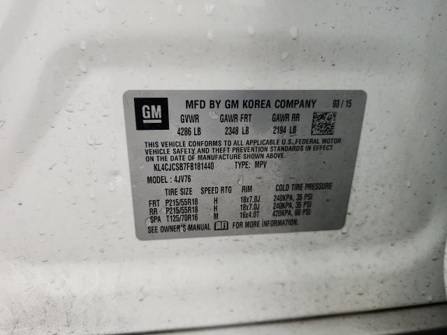 KL4CJCSB7FB181440 - 2015 BUICK ENCORE 白色 照片 13