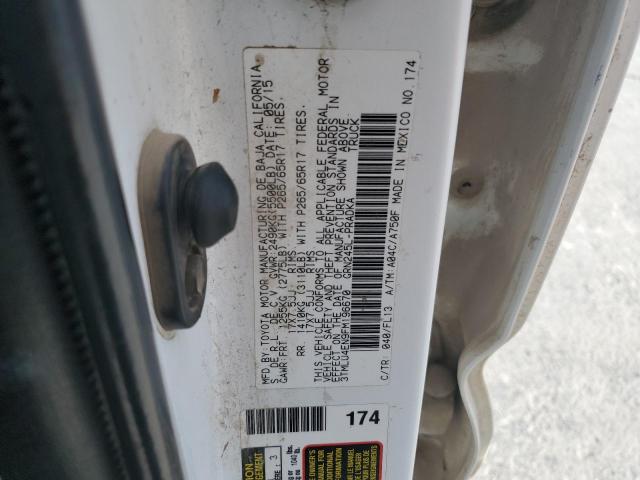 3TMLU4EN9FM196670 - 2015 TOYOTA TACOMA DOUBLE CAB WHITE photo 12