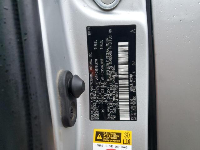 5TDKZRFH0KS573593 - 2019 TOYOTA HIGHLANDER SE SILVER photo 14
