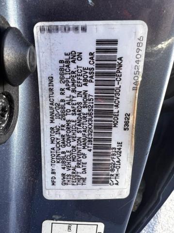4T1BE32KX3U652157 - 2003 TOYOTA CAMRY LE Niebieski zdjęcie 10