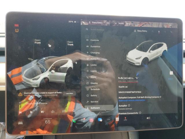 5YJYGDEF1MF137622 - 2021 TESLA MODEL Y WHITE photo 9