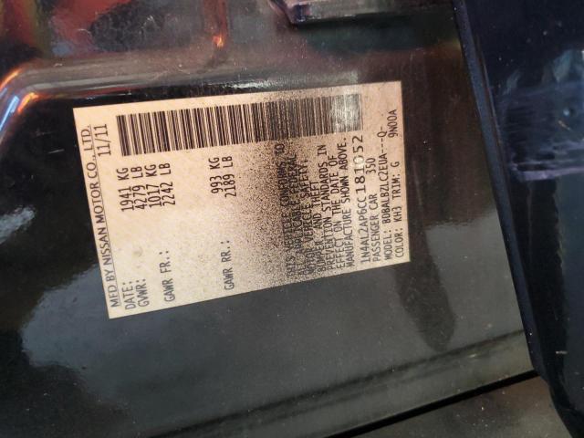 1N4AL2AP6CC181052 - 2012 NISSAN ALTIMA BASE შავი ფოტო 14