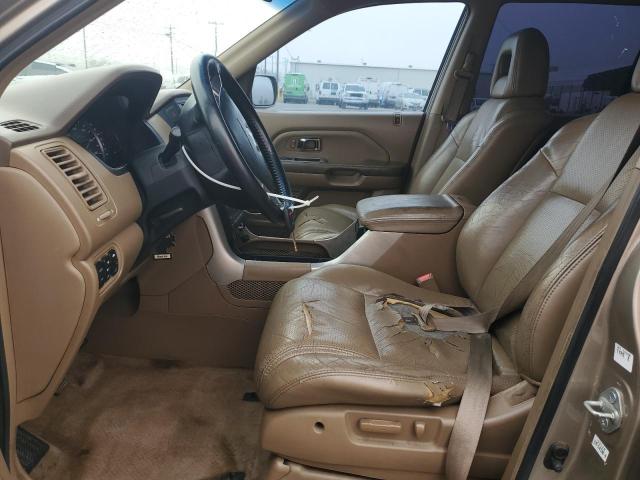 2HKYF18625H545739 - 2005 HONDA PILOT EXL GOLD photo 7