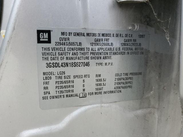 3GSDL43N18S627046 - 2008 SATURN VUE XE ვერცხლისფერი ფოტო 13