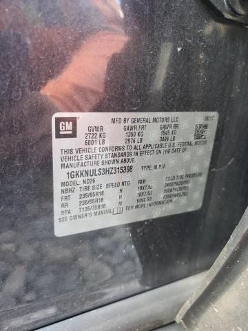 1GKKNULS3HZ315398 - 2017 GMC ACADIA SLT-1 GRAY photo 13