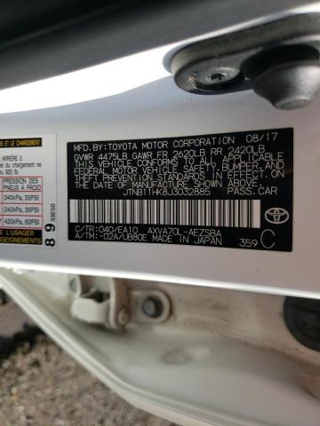 JTNB11HK8J3032885 - 2018 TOYOTA CAMRY L WHITE photo 13